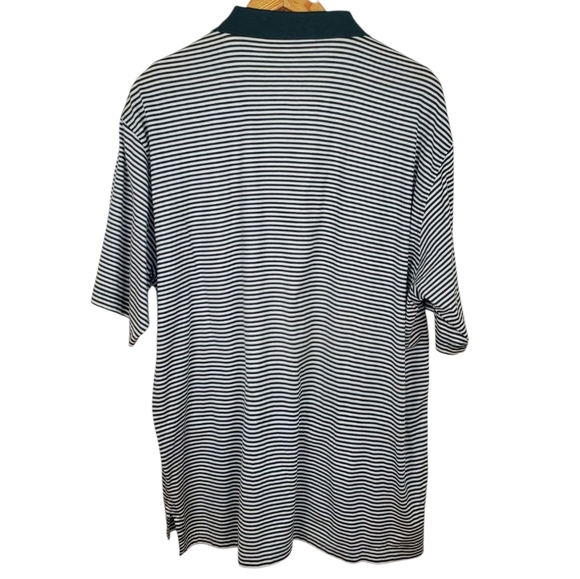 Fairway and Greene Striped Men's Polo Shirt. Hunter Green And White. LG - Picture 8 of 11